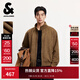 杰克·瓊斯（JACK&JONES）男裝25年秋冬季棉服男士仿麂皮絨夾棉衣寬松短款休閑棉襖夾克外套 E10深棕色 短款版型，卡碼拍大 M （175）