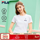 FILA 斐樂(lè )官方女子針織短袖T恤2026春季新款時(shí)尚休閑小貓刺繡圓領(lǐng)上衣