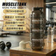 肌肉坦克（MUSCLE TANK）肌肉坦克蛋白粉分裝盒子營(yíng)養粉便攜袋罐健身補劑搖奶粉奶昔分裝盒 TRITAN母嬰材質(zhì)黑色【四層粉盒】 金屬扣頭 加厚材質(zhì)