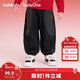 巴拉巴拉童裝兒童加絨長(cháng)褲男女童彎刀褲保暖紅色新年拜年服童褲