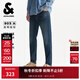 杰克·瓊斯（JACK&JONES）男裝秋冬季新款牛仔褲做舊貓須水洗日常百搭舒適直筒褲225332031 A14深牛仔藍 32 175 W32/L32