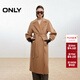 ONLY2025秋季新款100%綿羊毛雙面呢直筒長(cháng)款毛呢大衣女|12536U003 E13鞣制沙色 XS