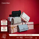 Calvin Klein【新年禮物】通勤單肩包荔枝紋包包金屬搭扣鏈條翻蓋CK女包斜挎包 UB1-太空黑 OS