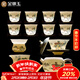 金鑲玉功夫茶具套裝陶瓷茶壺蓋碗送禮品盒高檔羊脂玉白瓷錦繡山川