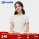 FILA FUSION斐樂(lè )潮牌女子針織短袖衫夏季新款時(shí)尚修身干爽T恤 云白色-WT L 170/88A/L