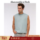 Abercrombie & Fitch男裝25夏季美式復古重磅圓領(lǐng)無(wú)袖套頭純色T恤上衣124-5228 淺藍色水洗 L (180/108A)