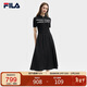 FILA斐樂(lè )官方女子連衣裙2025夏時(shí)尚休閑簡(jiǎn)約修身短袖連身裙