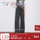 三彩2026春季新款簡(jiǎn)約高腰休閑褲垂感糯米絨直筒褲長(cháng)褲拖地褲M(mǎn) 深邃灰 M 160/68A 160/68A
