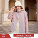 香影【羊毛+駱駝絨】短款雙面呢大衣女2025冬季新款灰色毛呢外套 粉紫 L 165/88A/110-125斤