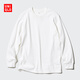 優(yōu)衣庫男女裝柔軟圓領(lǐng)T恤長(cháng)袖純色純棉休閑上衣打底469940 469940/00白色 4XL