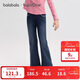 巴拉巴拉balaOne兒童牛仔褲女童喇叭褲2025秋大童甜美長(cháng)褲子208325108004