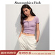 Abercrombie & Fitch【多色亨利領(lǐng)】小麋鹿圖案女裝25夏季修身短袖T恤 粉色 S (165/88A)