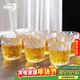 青蘋(píng)果日式石紋玻璃水杯280ml6只 加厚玻璃杯冰川杯茶杯啤酒杯高顏值