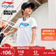 李寧童裝兒童短袖T恤男女小大童涂鴉logo吸汗短T運動(dòng)上衣140YHSV309-1