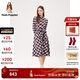 暇步士（Hush Puppies）女裝秋季復古格子純棉磨毛長(cháng)袖襯衫連衣裙 362藍紅 XS