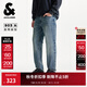 杰克·瓊斯（JACK&JONES）男裝牛仔褲時(shí)尚百搭經(jīng)典純色后腰皮標貼袋休閑直筒褲子225332058 E39中藍牛仔 常規 32 175 W32/L32
