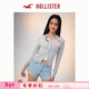 HOLLISTER25秋冬甜美費爾島外搭針織開(kāi)衫外套女裝350-5066 淺麻灰色 XS (160/80A)