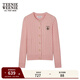 Teenie Weenie【四季絞花】小熊女毛針織衫25秋學(xué)院絞花綿羊毛衣 粉色 S