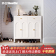帥仕（shuaishi）鋼制鞋柜家用門(mén)口帶抽屜收納柜一體靠墻玄關(guān)入戶(hù)門(mén)樓道外鞋架 【隱私款雙抽】116長(cháng)