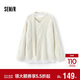 森馬（Semir）毛衣女冬圍巾蕾絲V領(lǐng)絞花寬松2025優(yōu)雅小性感套頭衫109725107011