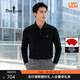 比音勒芬【科技棉】春秋款男士新年休閑通勤T恤親膚柔軟翻領(lǐng)長(cháng)袖POLO衫男 07黑色 L （105）