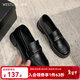 西遇樂(lè )福鞋女2025新款春季簡(jiǎn)約法式一腳蹬小皮鞋通勤黑色單鞋 黑色 37