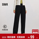 森馬（Semir）[商場(chǎng)同款]休閑褲女加絨長(cháng)褲簡(jiǎn)約冬2024仿呢闊腿褲101724127016A