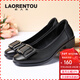 老人頭（LAORENTOU）女單鞋時(shí)尚休閑職業(yè)粗跟淺口中跟通勤職業(yè)工作女鞋 LB12265 黑38