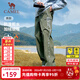 駱駝（CAMEL）加絨褲男工裝風(fēng)2025秋冬新款保暖防潑水闊腿直筒運動(dòng)長(cháng)褲女 J15CAY6023，湖茶綠，男 L