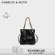 CHARLES&KEITH柔軟抽繩簡(jiǎn)約鏈條福袋包單肩斜挎包包女包新年禮物CK2-80151536
