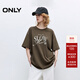 ONLY2025秋季新款舒適休閑風(fēng)圓領(lǐng)寬松中長(cháng)款短袖T恤女|125101156 E11甘草黑色 M