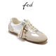 FED時(shí)尚徳訓鞋春季新款女鞋晨帖落珠休閑鞋銀色阿甘鞋女款YAB098