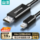 山澤Mini DP轉HDMI轉換器線(xiàn) 適用蘋(píng)果Surface筆記本迷你dp雷電接口電腦接顯示器投影儀1.5米 MD1015