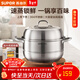 蘇泊爾（SUPOR）蒸鍋304不銹鋼多功能湯蒸鍋雙層蒸架燉煮蒸炒加大容量磁爐通用 6.8L丨304不銹鋼 2層 26cm