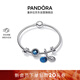 潘多拉（PANDORA）[新年禮物]繁星童話(huà)手鐲套裝深藍色925銀愛(ài)心閃耀輕奢百搭送女友