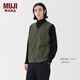 MUJI男式 抓絨 背心男士男款馬甲坎肩馬夾25年冬季男裝 AB1PHA5A 卡其綠 S (165/84A)