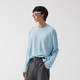 TERRAINCOGNITA【26SS】五色廓形基礎圓領(lǐng)長(cháng)袖T恤純色基礎款打底百搭日常 藍色 S