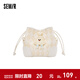 森馬（Semir）包包水桶包女送禮2024新款斜挎包大容量單肩包抽繩包閨蜜款 米白10301-大號 均碼
