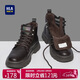 海瀾之家HLA馬丁靴男士休閑鞋秋冬工裝鞋子男HAAGZM4AB70567 棕色加絨42
