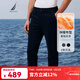 諾帝卡（NAUTICA）【暖燚絨】男裝25秋冬新款經(jīng)典修身直筒休閑褲男PE5301 藏青色4NV 32