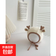 嬰兒帽子新款外出寶寶帽子嬰幼兒保暖護耳帽新生兒可愛(ài)胎帽 萌鹿護耳帽黃(95%棉5%氨綸) 36-40cm(建議0-4月)