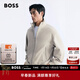 雨果博斯BOSS 男士26年春季新款層疊羅紋飾邊夾克皮衣 070-米色 M (48)