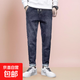 彈力男士牛仔褲男裝修身小腳哈倫休閑長(cháng)褲耐磨干活工作勞保男褲子 藍灰色 3XL