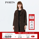 PORTS寶姿 新品女裝經(jīng)典西裝領(lǐng)廓形毛呢大衣LA9C079GFF031 咖啡混色 XS (2)