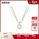 Arsis流光系列白月光蛇骨項鏈女原創(chuàng  )飾品首飾金銀項鏈鎖骨鏈女送女友 褶皺包邊吊墜蛇骨鏈 銀色
