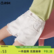 ASK JUNIOR女童褲子2025夏薄款兒童褲腳毛邊休閑牛仔短褲潮 白色 160