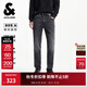杰克·瓊斯（JACK&JONES）男裝士牛仔褲貓須水洗時(shí)尚舒適涼感高彈錐形長(cháng)褲褲子225332035 A16深灰牛仔 常規 32 175 W32/L32
