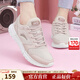 安踏女鞋易彎折跑鞋軟底秋季皮網(wǎng)緩震耐磨休閑運動(dòng)鞋防滑旅游鞋跑鞋 【皮網(wǎng)拼接】藕灰5528-2 38 （女7）