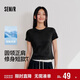 森馬（Semir）涼感T|短袖T恤女短款刺繡修身2025基礎圓領(lǐng)正肩夏裝109325100007
