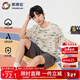 英博倫（YING BO LUN）夏季新款男童大童純棉短袖套裝青少年睡衣家居服輕薄T恤短褲寬松 20873 黃綠 180